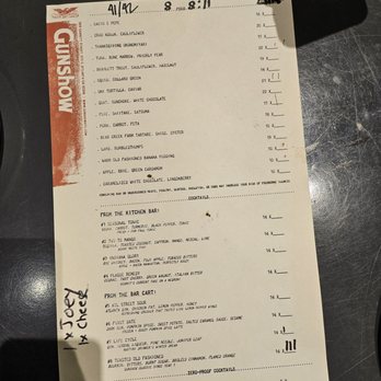 Gunshow - Menu for our day. Changes every few weeks - New American Near Me - Atlanta, Georgia Gunshow - Menu for our day. Changes every few weeks - New American Near Me - Atlanta, Georgia