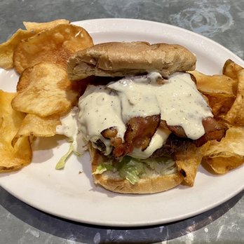 Boston Burger - All American Burger (sans bbq sauce) - Look at the blue cheese! Sensational! - Burgers Near Me - Boston, Massachusetts