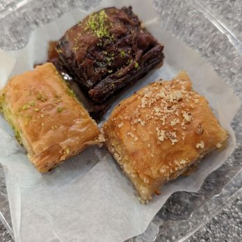 Falafel Corner - Baklava box with chocolate, walnut, and pistachio - Halal Near Me - Brentwood, California Falafel Corner - Baklava box with chocolate, walnut, and pistachio - Halal Near Me - Brentwood, California