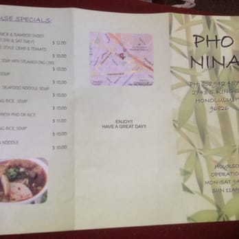Pho Nina - Menu - Vegetarian Near Me - Honolulu, Hawaii Pho Nina - Menu - Vegetarian Near Me - Honolulu, Hawaii