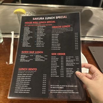 Sakura - Lunch menu - Japanese Near Me - Richmond, Virginia