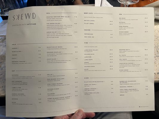 Menu photo 1 Skewd Kitchen Barnet, HRT