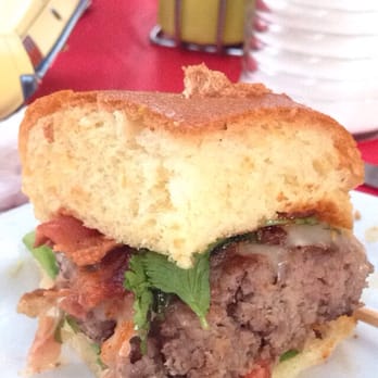 Ruby's Diner - Sriracha burger with cilantro and bacon - Burgers Near Me - Anaheim, California Ruby's Diner - Sriracha burger with cilantro and bacon - Burgers Near Me - Anaheim, California