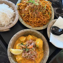 butter chicken chicken 65 sesame noodles