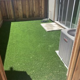 After installation of artificial grass.