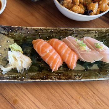 Nobu Malibu - salmon + toro nigiri - delish but not exceptional - Sushi Bars Near Me - Malibu, California Nobu Malibu - salmon + toro nigiri - delish but not exceptional - Sushi Bars Near Me - Malibu, California