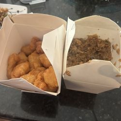 Hong Kong Restaurant - Fried rice and sweet n sour chicken (sauce not in photo, comes in separate container so you can decide how much you want)