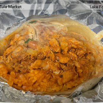 Tula Market - Al Pastor Burrito - detail ($14) - In 2021, a burrito here cost $10. - Mexican Near Me - Lake Forest, California Tula Market - Al Pastor Burrito - detail ($14) - In 2021, a burrito here cost $10. - Mexican Near Me - Lake Forest, California