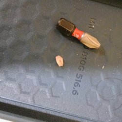 Oral Surgery Consultants of Pennsylvania - That's is the most recent piece I dug out because it was hurting so bad. I put it next to the drill tip for reference of size