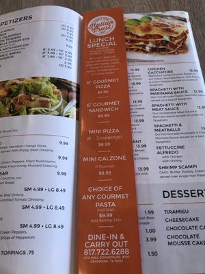 Menu photo 2 Italian Crust Grapevine, TX