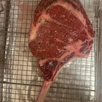 Barons Quality Meats & Seafood - Raw butchered tomahawk steak - Meat Shops Near Me - Castro Valley, California