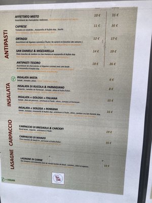 Menu photo 3 Tesoro d'Italia Paris, 75 Menu photo 3 Tesoro d'Italia Paris, 75