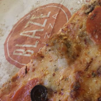 Blaze Pizza - Its even better in person. I would hve showed my entire pizza. But, I jumped right in. This is the lone survivor of the 8 slices - Pizza Near Me - Brea, California