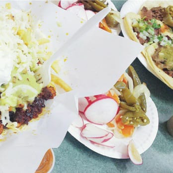 El Taco Llama - Chorizo California fries and asada tacos with pickled jalapeños. - Mexican Near Me - Northridge, California