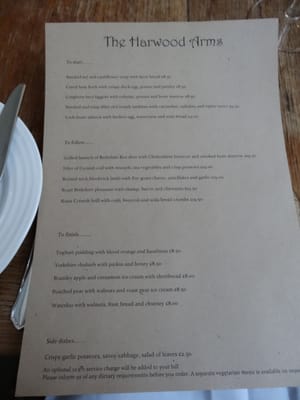Menu photo 8 The Harwood Arms London, XGL Menu photo 8 The Harwood Arms London, XGL