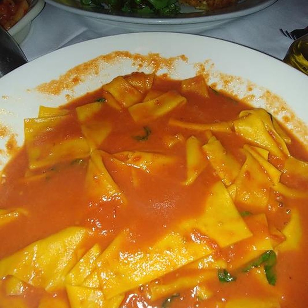 Rosebud - Square noodles @ the rosebud..Is this marinara sauce or tomato soup?.It is all water. You better use a spoon or no sauce 4 you to taste... - Italian Near Me - Chicago, Illinois Rosebud - Square noodles @ the rosebud..Is this marinara sauce or tomato soup?.It is all water. You better use a spoon or no sauce 4 you to taste... - Italian Near Me - Chicago, Illinois