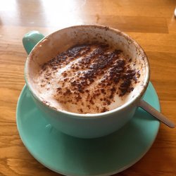 J D Sweetapple - Creamiest cappuccino with chocolate (slightly sipped)