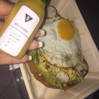 Tout Suite - Avocado Toast with recovery juice - Cafes Near Me - Houston, Texas Tout Suite - Avocado Toast with recovery juice - Cafes Near Me - Houston, Texas