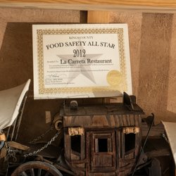 Restaurante la Carreta - Comforting Food Safety award for excellence!