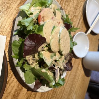Amakara - Side salad.  Dressing was delicious - Sushi Bars Near Me - Dublin, California