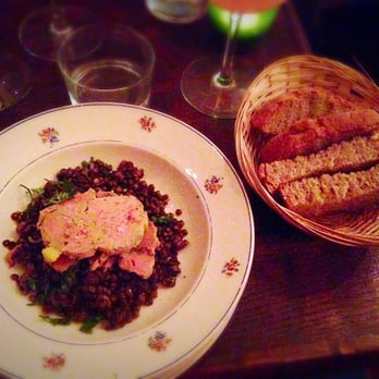 Ma Biche - Appetizer. foie gras and lentil with homemade bread. Seriously testy!! It's worth to coming here. - French Near Me - Paris, 75 Ma Biche - Appetizer. foie gras and lentil with homemade bread. Seriously testy!! It's worth to coming here. - French Near Me - Paris, 75