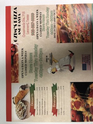Menu photo 2 Gzim's Pizza Leonard, TX