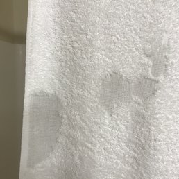 This is a towel at Comfort Inn Franklin nc Aug 2021. The towel is disintegrating. This is a towel at Comfort Inn Franklin nc Aug 2021. The towel is disintegrating.