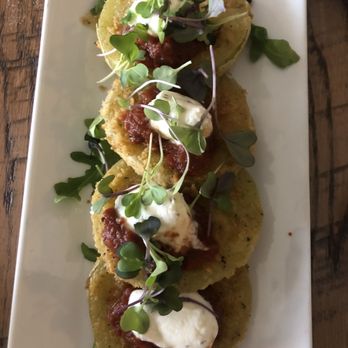 The Table - Very fresh fried green tomato's. Lightly battered. Nice balance of cheese/tomato garnish. Great! - Bakeries Near Me - DeLand, Florida The Table - Very fresh fried green tomato's. Lightly battered. Nice balance of cheese/tomato garnish. Great! - Bakeries Near Me - DeLand, Florida