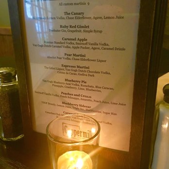 Coppermill Steakhouse - Martini list. - Steakhouses Near Me - Kearney, Nebraska