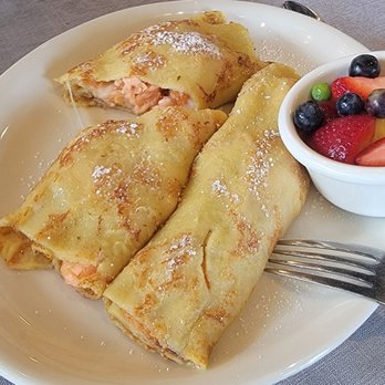 Bruncheon - Nova Lox salmon Crepes + fresh fruit option - Breakfast & Brunch Near Me - Richardson, Texas