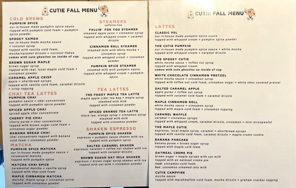 Menu photo 3 Cuties Coffee Greensburg, PA
