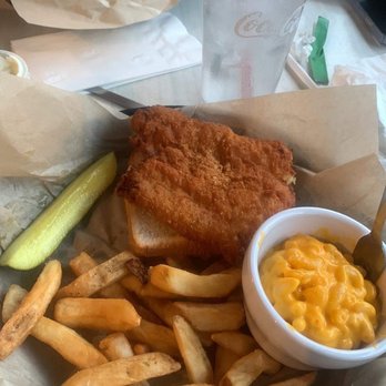 Cunningham's Creekside - Fish sandwich with fries and mac & cheese - American Near Me - Prospect, Kentucky