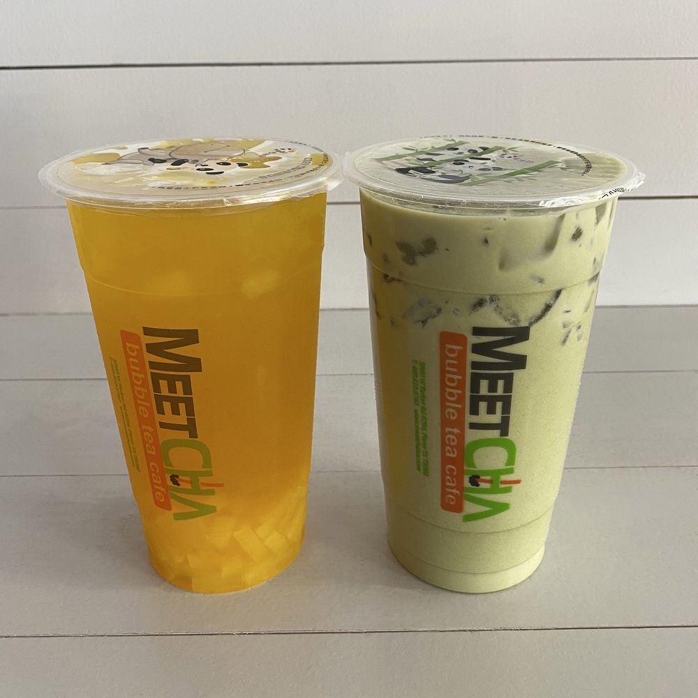 Mango/Passion Fruit Slush & Matcha Milk Tea