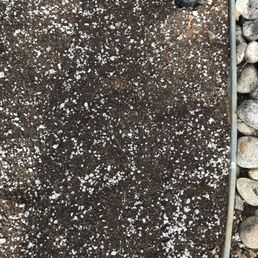 Potting soil placed in my lawn Potting soil placed in my lawn