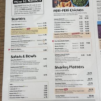Nando's - Le menú - Portuguese Near Me - Cardiff, CRF