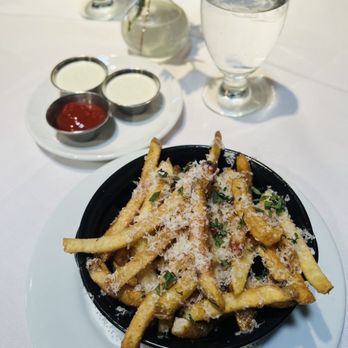 City Cafe - GARLIC FRIES (Parmesan, parsley, garlic butter, house fries) with homemade ranch! - Salad Near Me - Yuba City, California