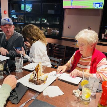 Black Rock Bar & Grill - Birthday dessert- they ran out of the sprinkler - Steakhouses Near Me - Portage, Michigan
