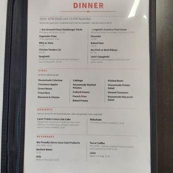 The Tickles Heartline Restaurant - the menu - American Near Me - Ringold, Virginia