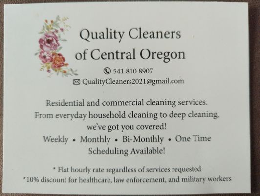 Home Cleaning Services Quality Cleaners Of Central Oregon