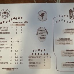 Menu side 1