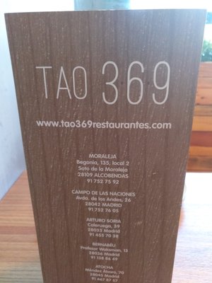Menu photo 4 Tao 3·6·9 Madrid, M