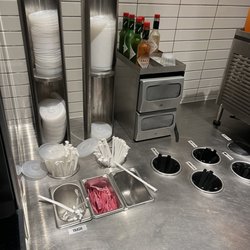 Chipotle Mexican Grill - Doesn't  stock the napkins or clean this area