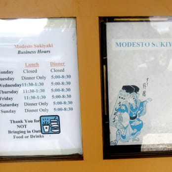 Modesto Sukiyaki - Business Hours - Sushi Bars Near Me - Modesto, California Modesto Sukiyaki - Business Hours - Sushi Bars Near Me - Modesto, California