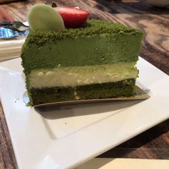 A La Mousse - Matcha double cheesecake - layer of matcha cake, layer of plain cheesecake, and a hefty layer of matcha cheesecake - Desserts Near Me - Philadelphia, Pennsylvania