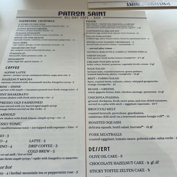 Patron Saint Cafe + Bar - Menu - Cocktail Bars Near Me - Cleveland, Ohio Patron Saint Cafe + Bar - Menu - Cocktail Bars Near Me - Cleveland, Ohio
