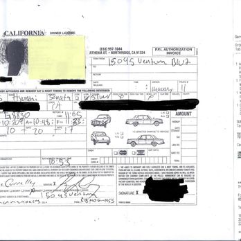 Blu Jam Cafe - The tow report and the restaurant receipt. Confirming I was at the restaurant when it was towed and that they falsely claimed I wasn't. - Breakfast & Brunch Near Me - Sherman Oaks, California