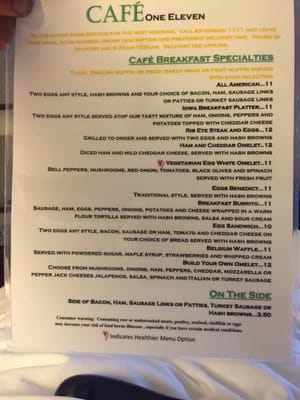 Menu photo 1 Café One Eleven Davenport, IA Menu photo 1 Café One Eleven Davenport, IA