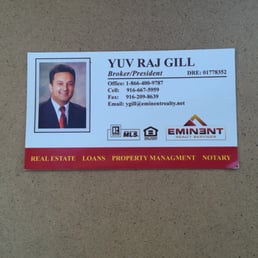 Eminent Realty Services business card Eminent Realty Services business card