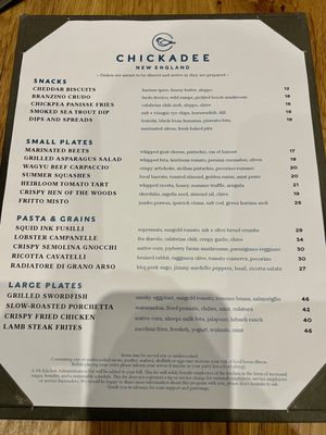 Menu photo 7 Chickadee Boston, MA