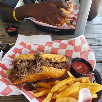 Oc Uptown Eats - Deliciously filling small cheesesteak  and fries! - Cheesesteaks Near Me - Ocean City, Maryland
